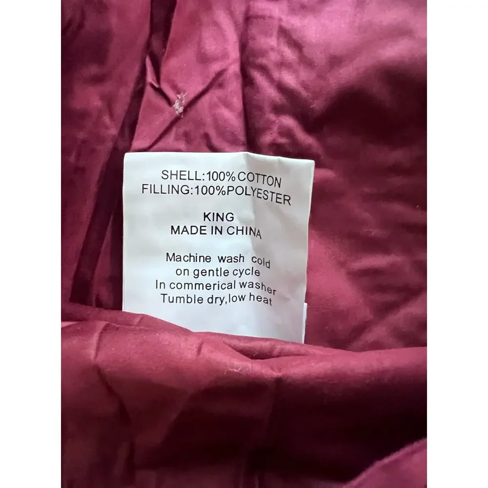 Cuddledown Set Of 2 King Size 100% Cotton Shell Quilted Shams Merlot Color NEW